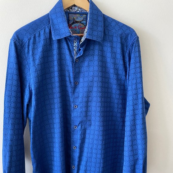 Robert Graham Sport Shirt - Blue - Large Classic Fit - Picture 1 of 6